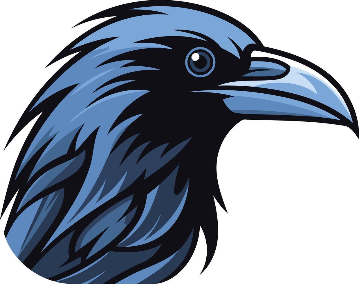 A raven head with a blue beak vector
