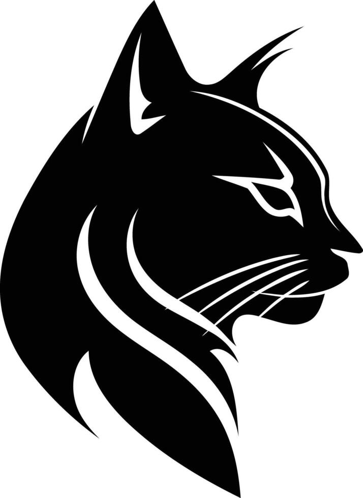 A black cat head silhouette on a white background vector