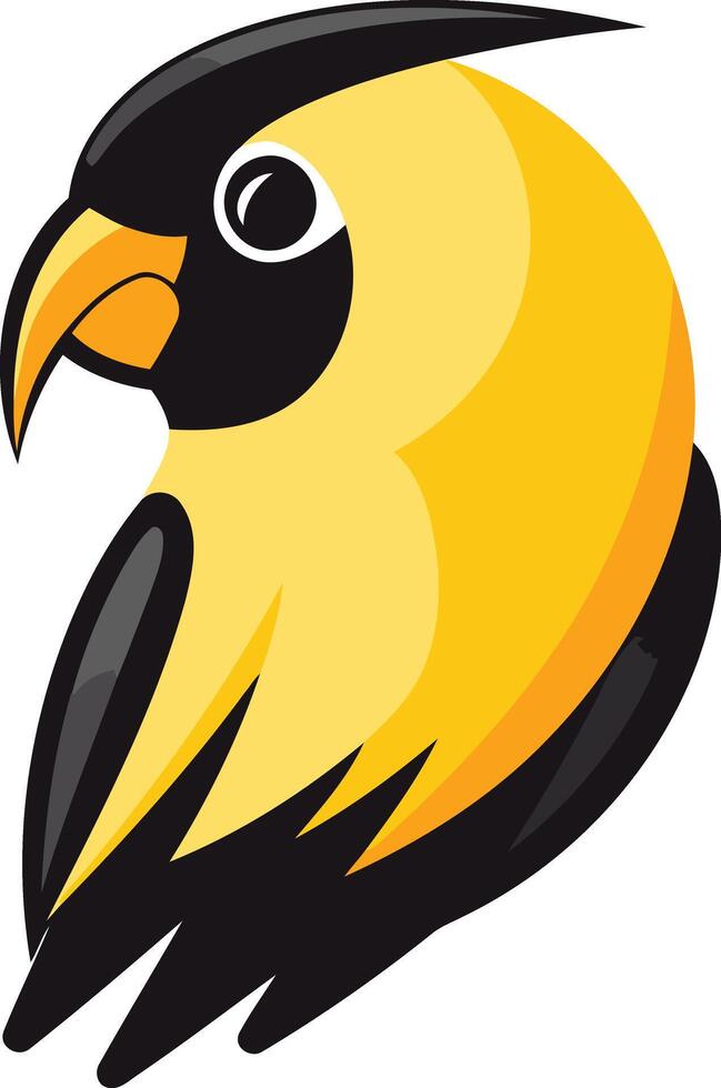 A yellow and black bird with a black beak vector