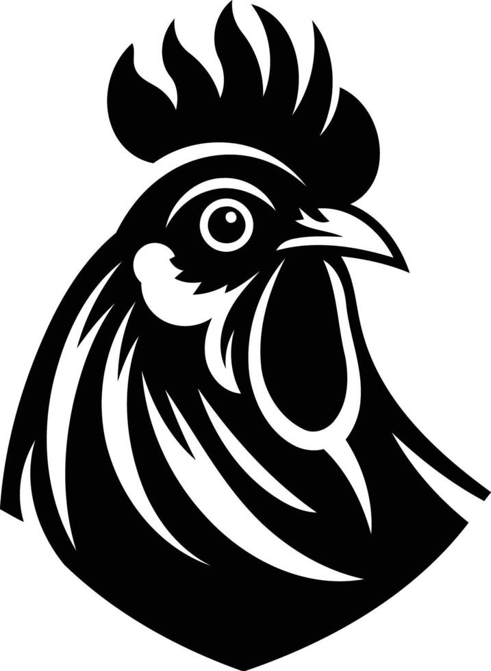 Rooster head illustration vector