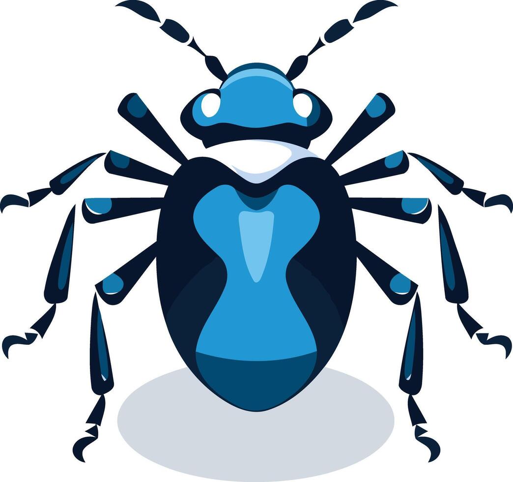 A blue bug with black legs and wings vector