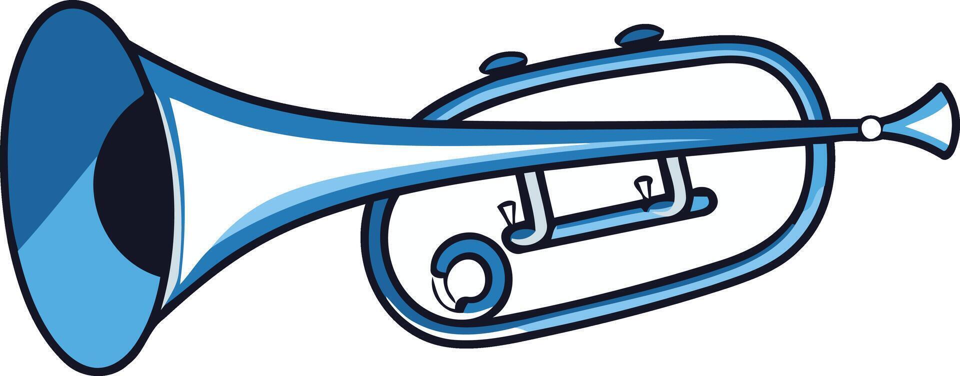 A blue and white trumpet on a white background vector