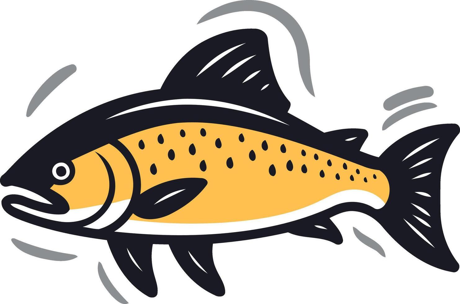 A brown trout fish jumping in the air vector