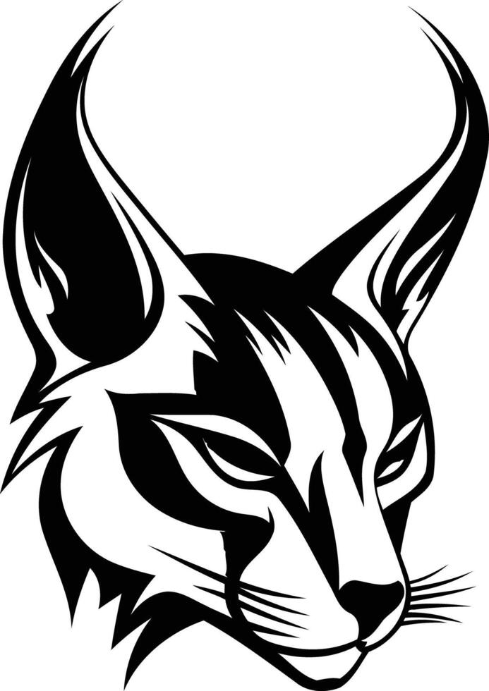 A cat head with horns and a black and white design vector