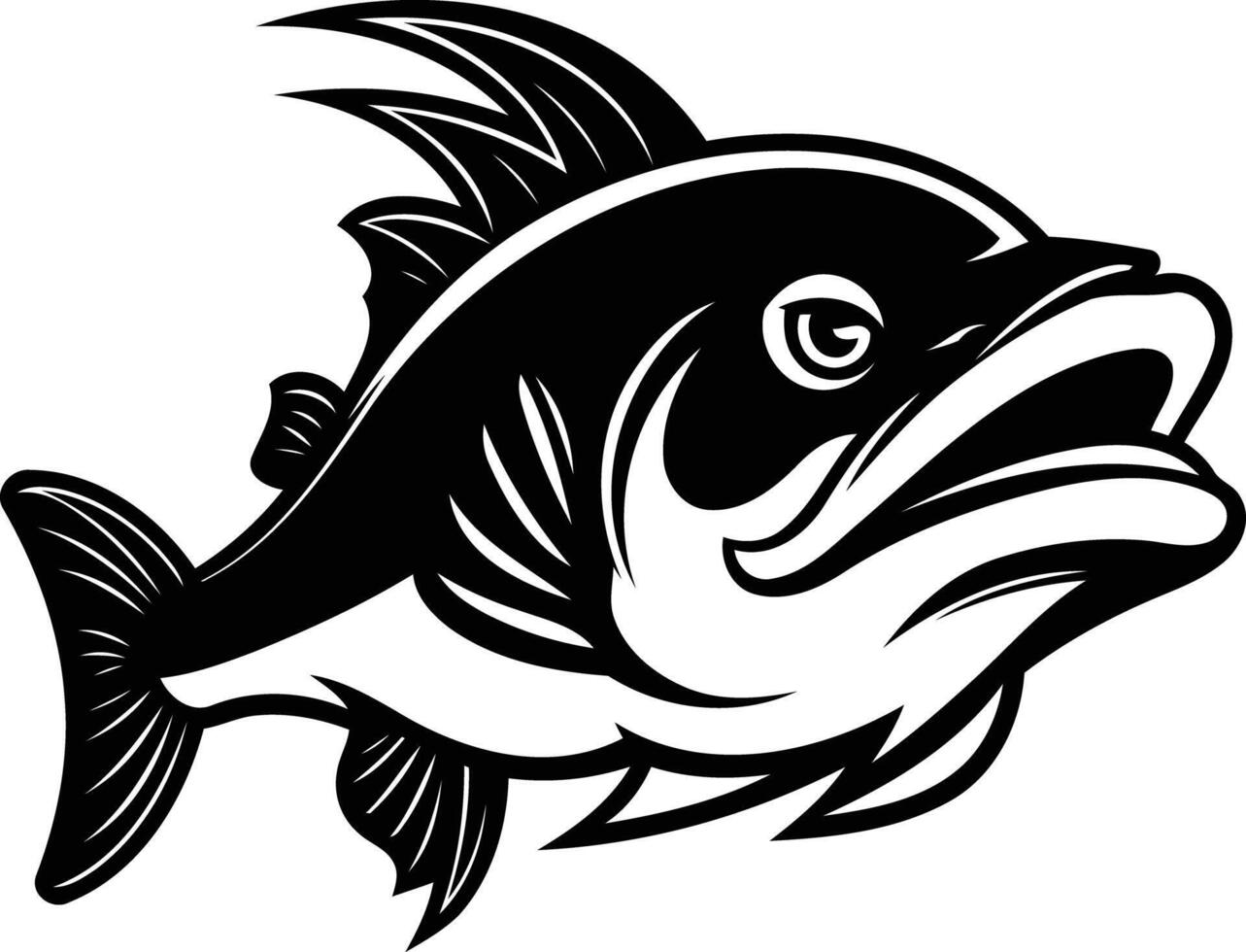 A black and white fish logo vector
