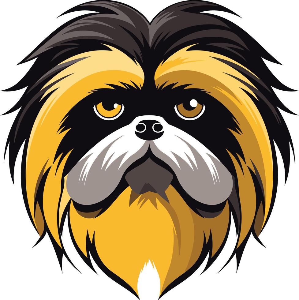 A dog head with a black and yellow fur vector