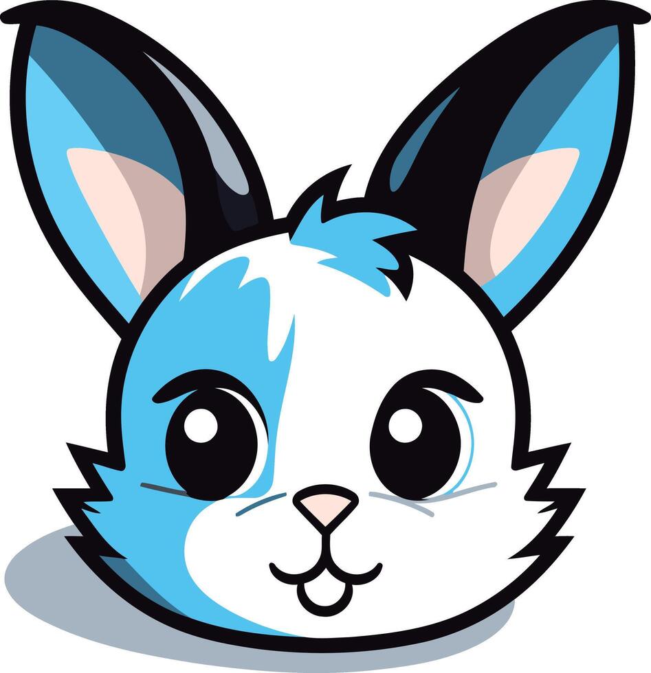 A cartoon bunny head with big ears vector