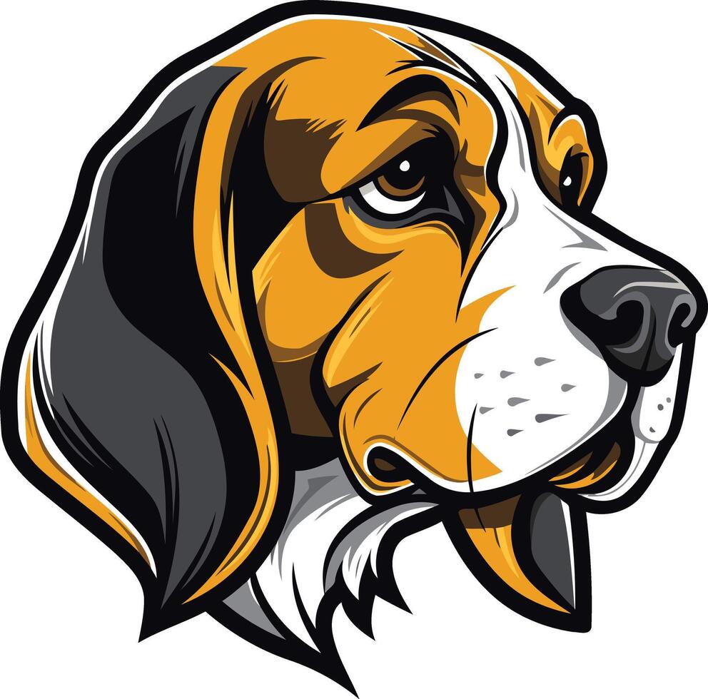 Beagle dog mascot head illustration vector