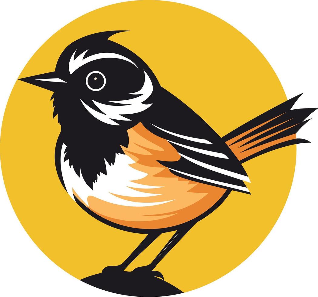 A black and orange bird with a white beak vector