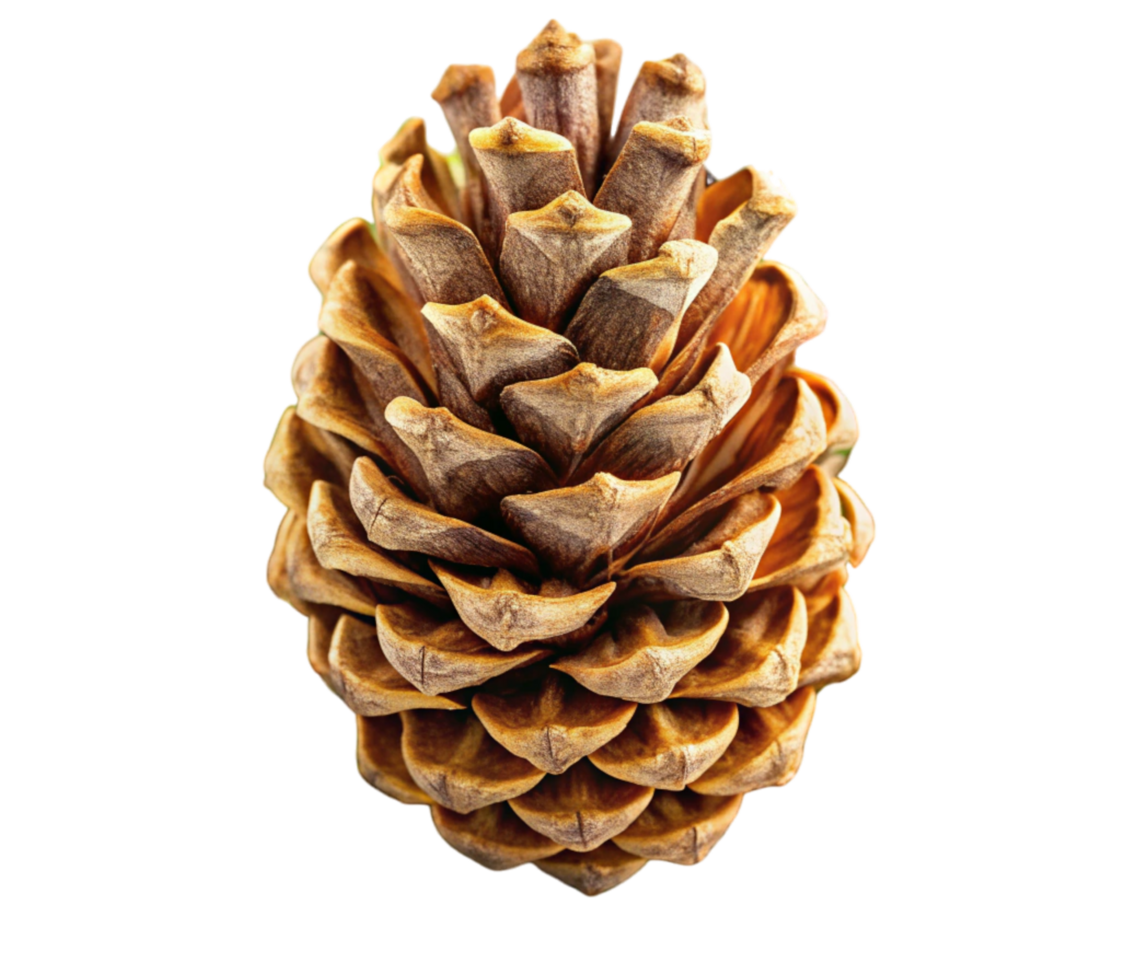 Close up of a pine cone isolated on transparent background png