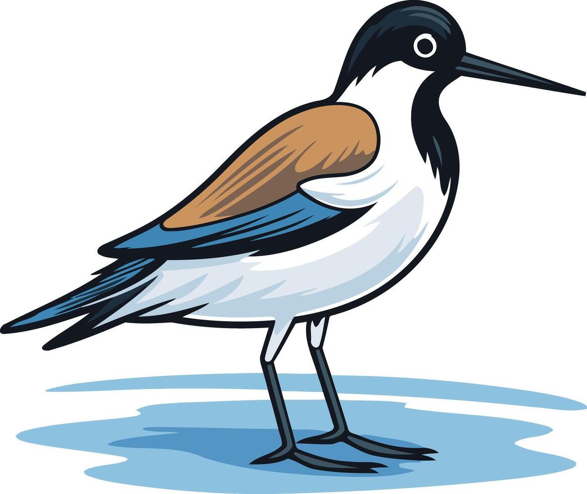 A cartoon bird standing on a white background vector
