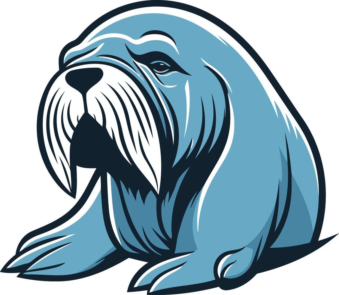 A blue seal with a long beard vector