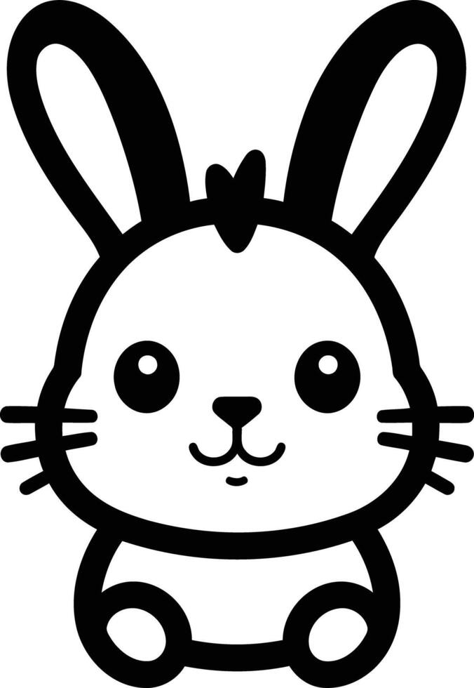 A black and white bunny with a white background vector