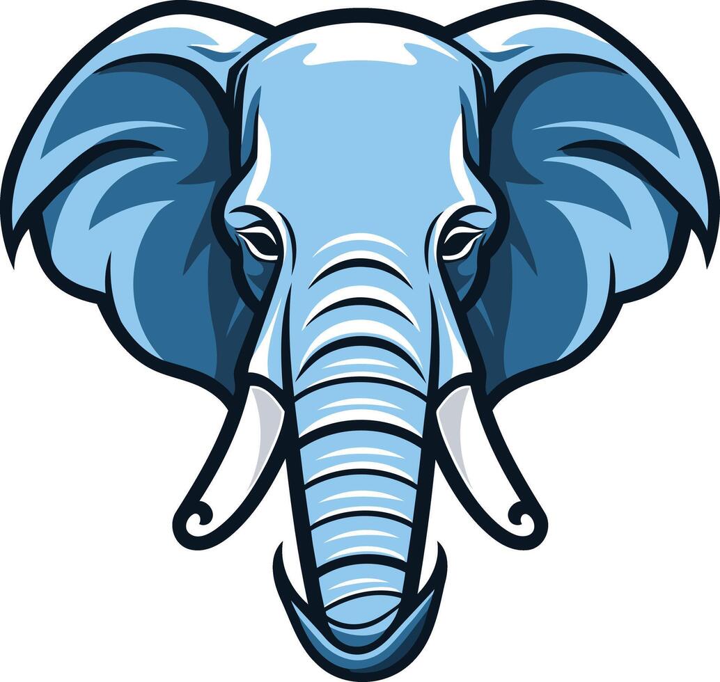 An elephant head with tusks on a white background vector