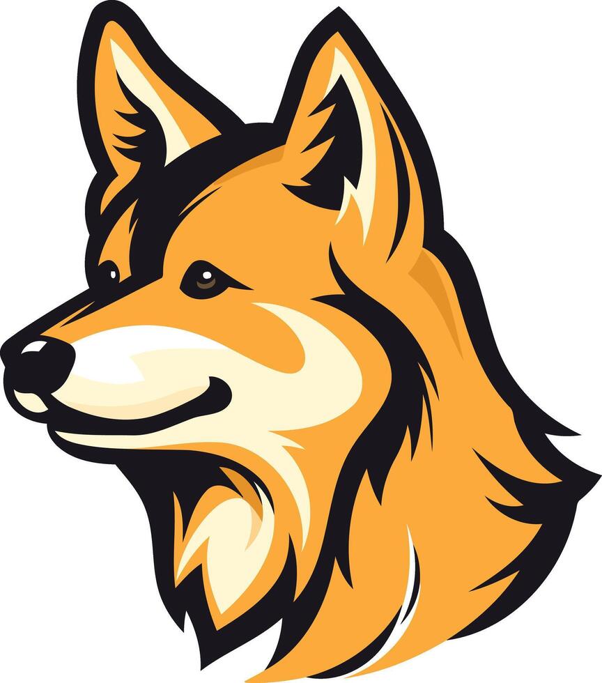 The head of a dog is shown on a white background vector