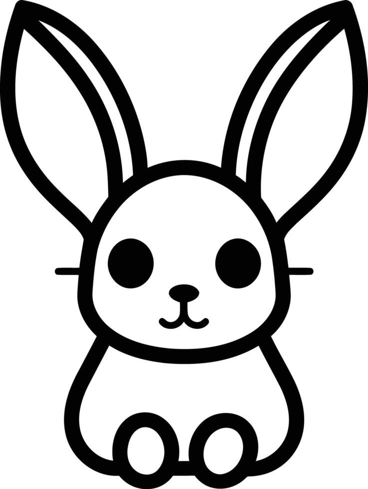 A black and white drawing of a rabbit vector
