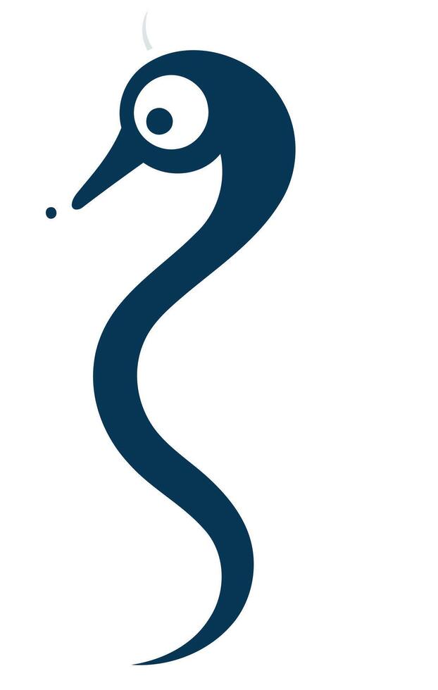 A blue snake with a long tail vector