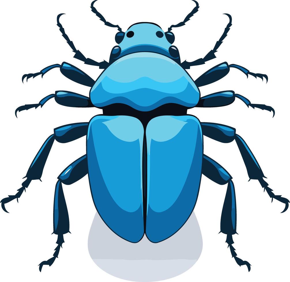 A blue beetle with black legs and black spots vector