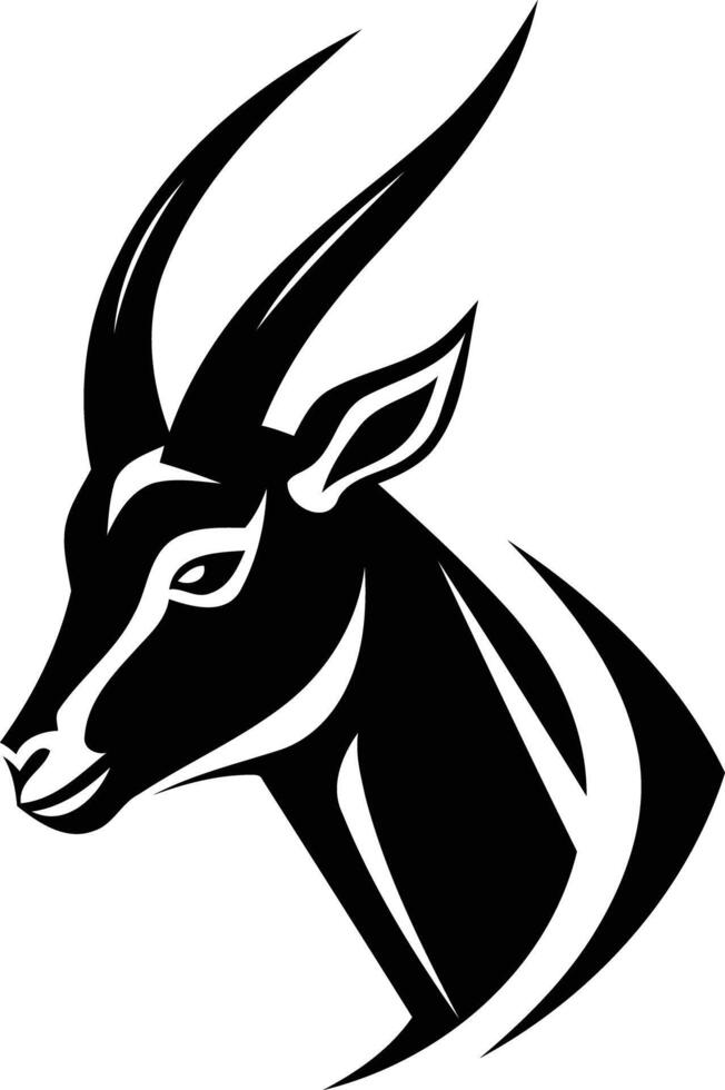 An antelope head with long horns on a white background vector