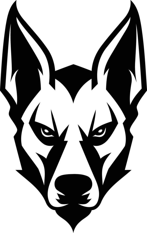 A wolf head with black and white lines vector