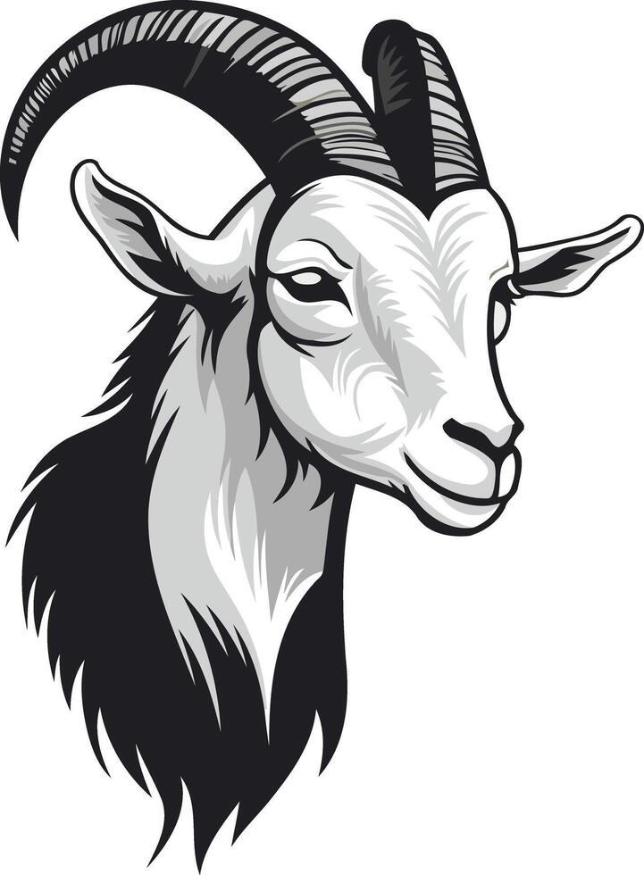 Goat head illustration vector