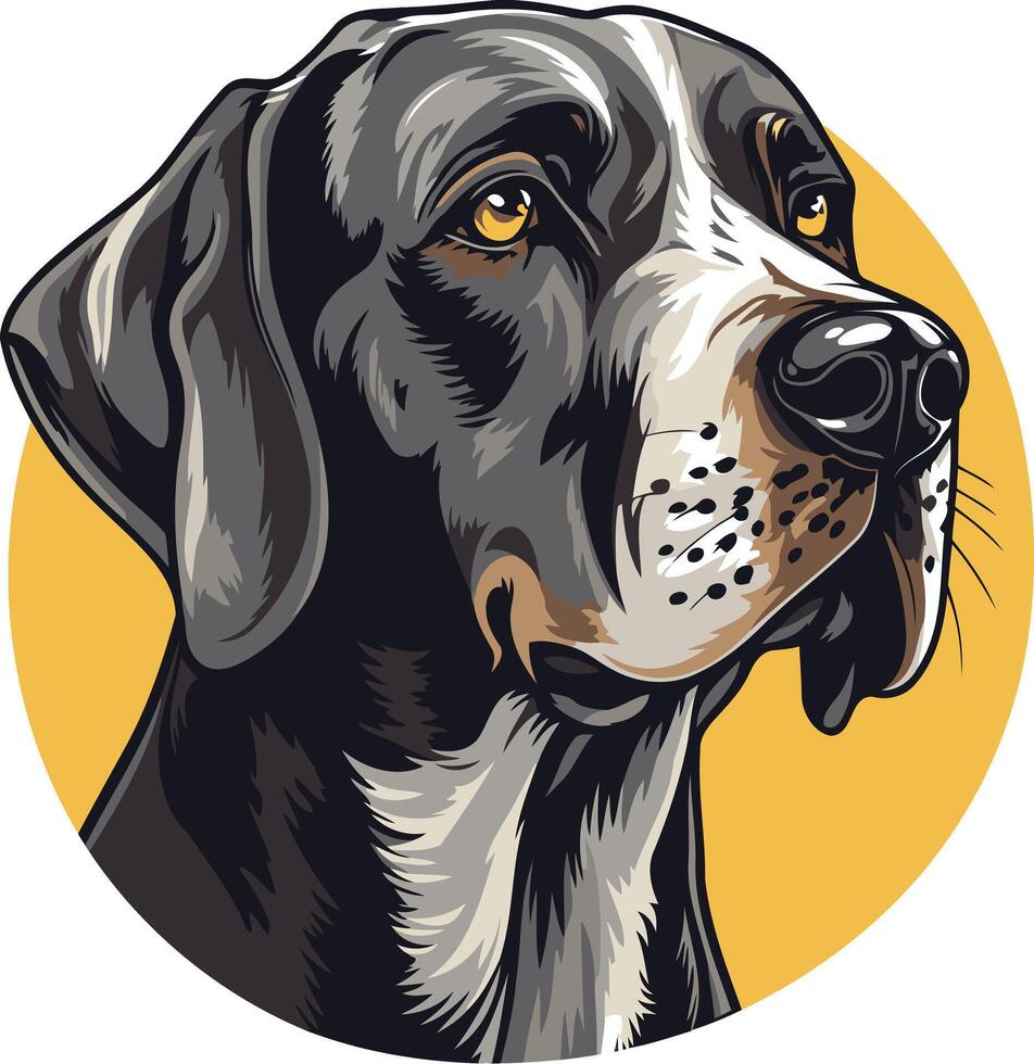 The dog is in the center of the circle vector
