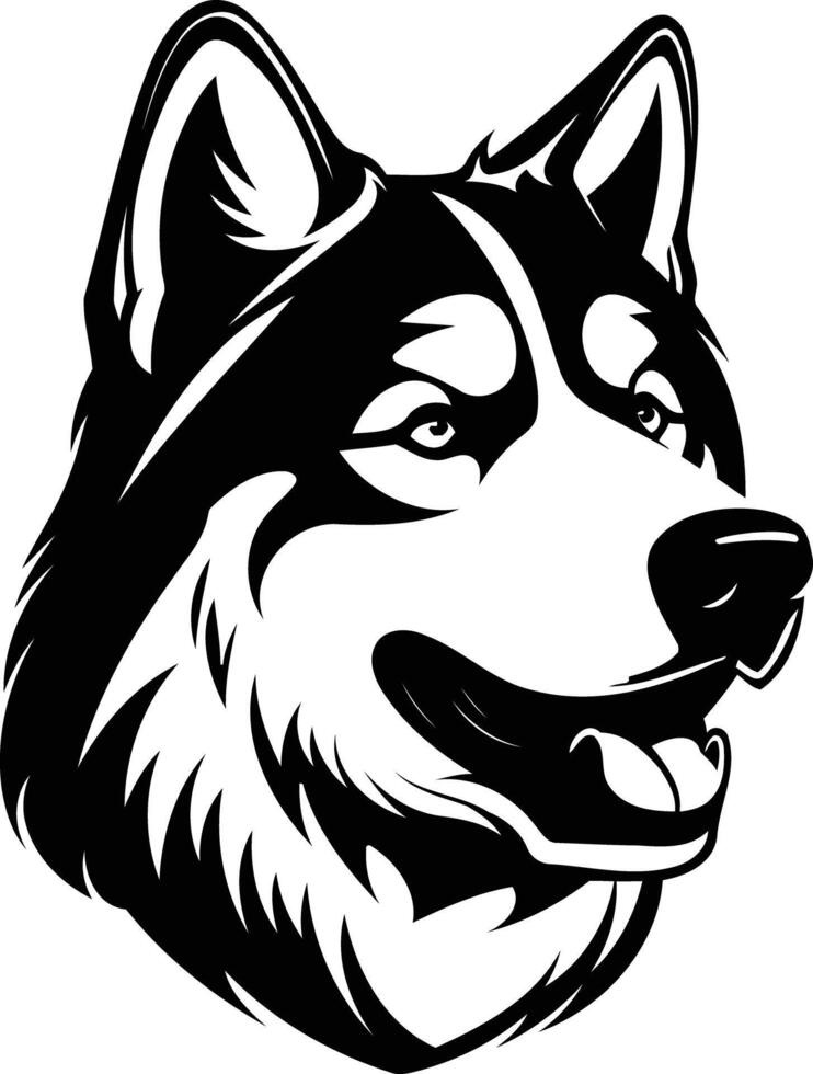 Siberian husky dog head vector