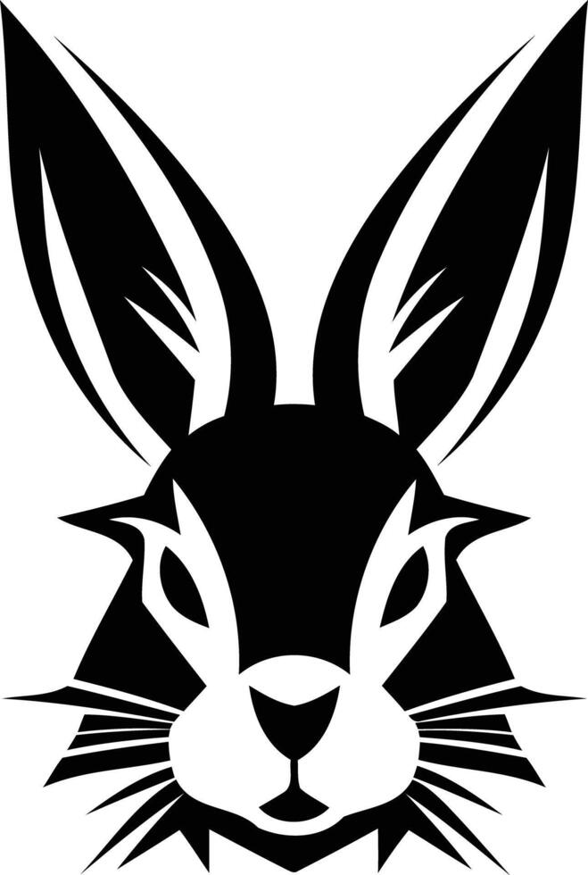 A rabbit head with ears and ears vector