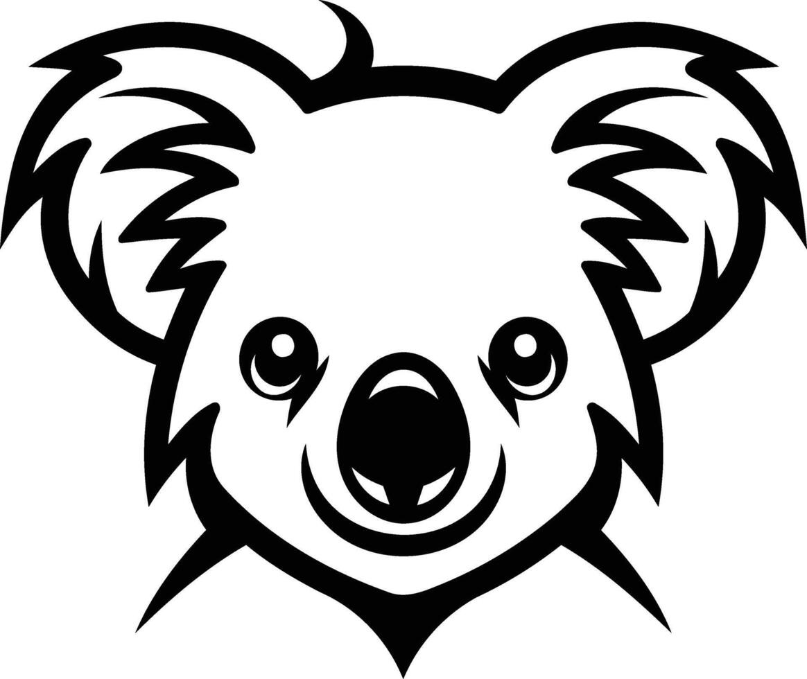 Koala bear face coloring pages vector