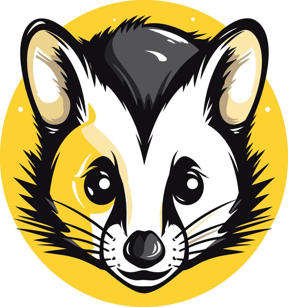 A cartoon of a small animal with a yellow background vector