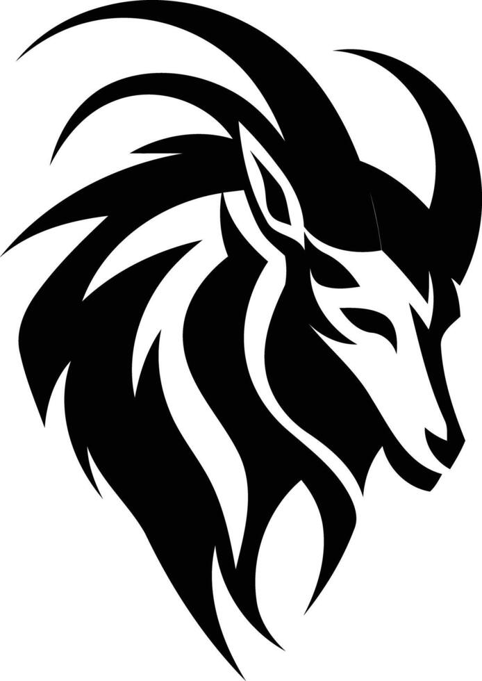 The goat head is black and white vector