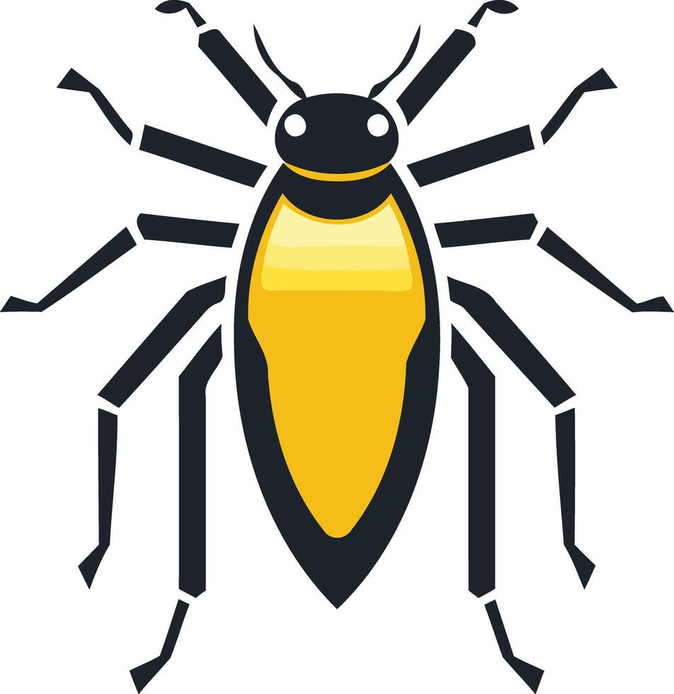 A black and yellow bug with a yellow head vector