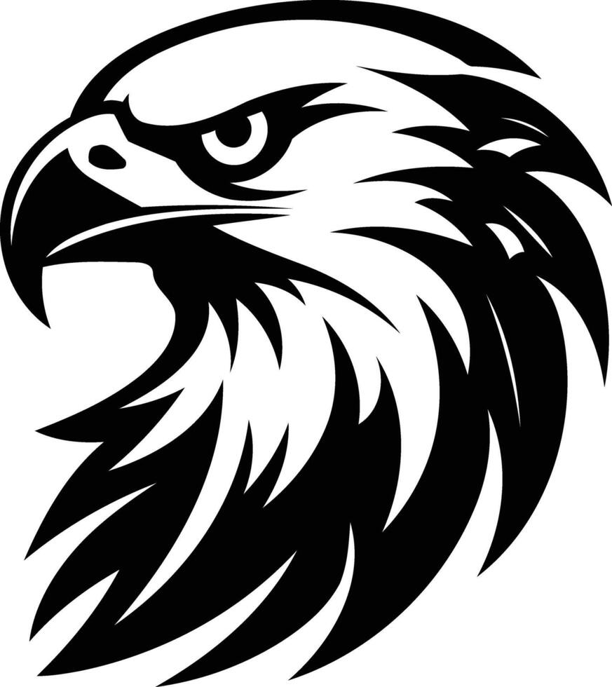 An eagle head with a black and white background vector
