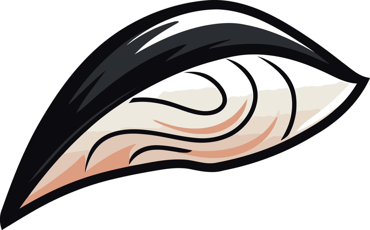 A cartoon shell with a black and white design vector