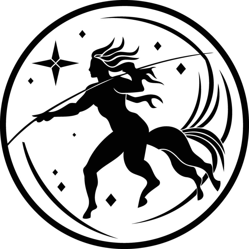 The zodiac sign of sagittarius is depicted in a circle vector