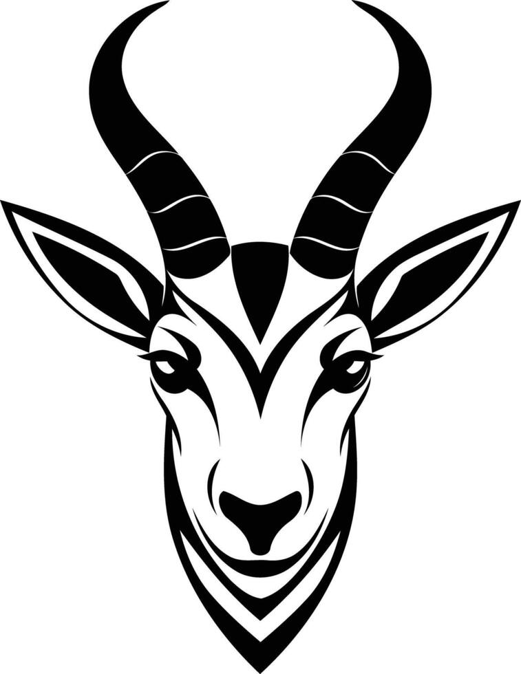 An antelope head with horns on a white background vector