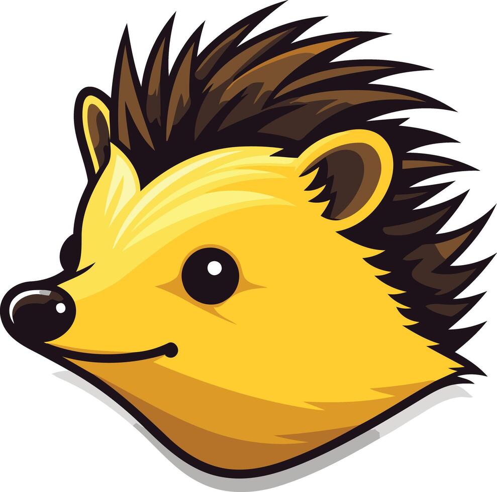 A cartoon hedgehog head with a long mohawk vector