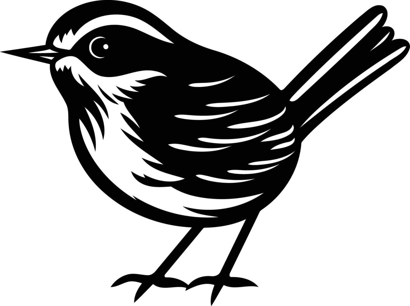 Black and white bird silhouette on a white background vector