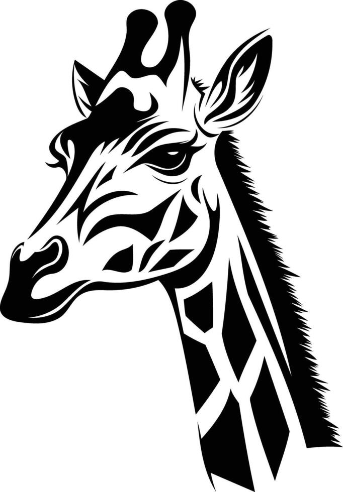 Giraffe head silhouette vector
