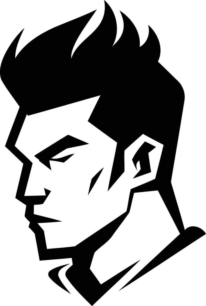 A man's face with a mohawk haircut vector