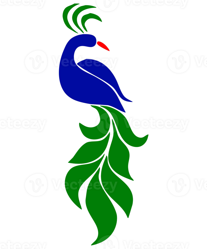 a blue and green peacock with a green tail png