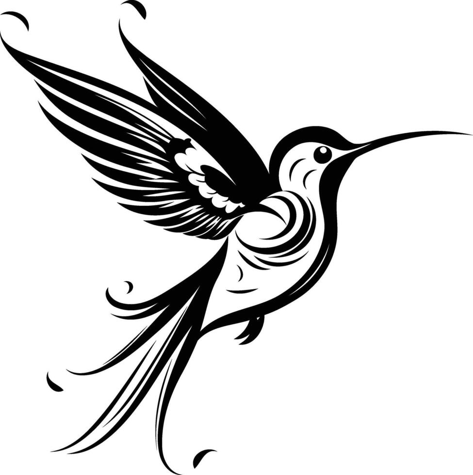 Hummingbird tattoo design vector