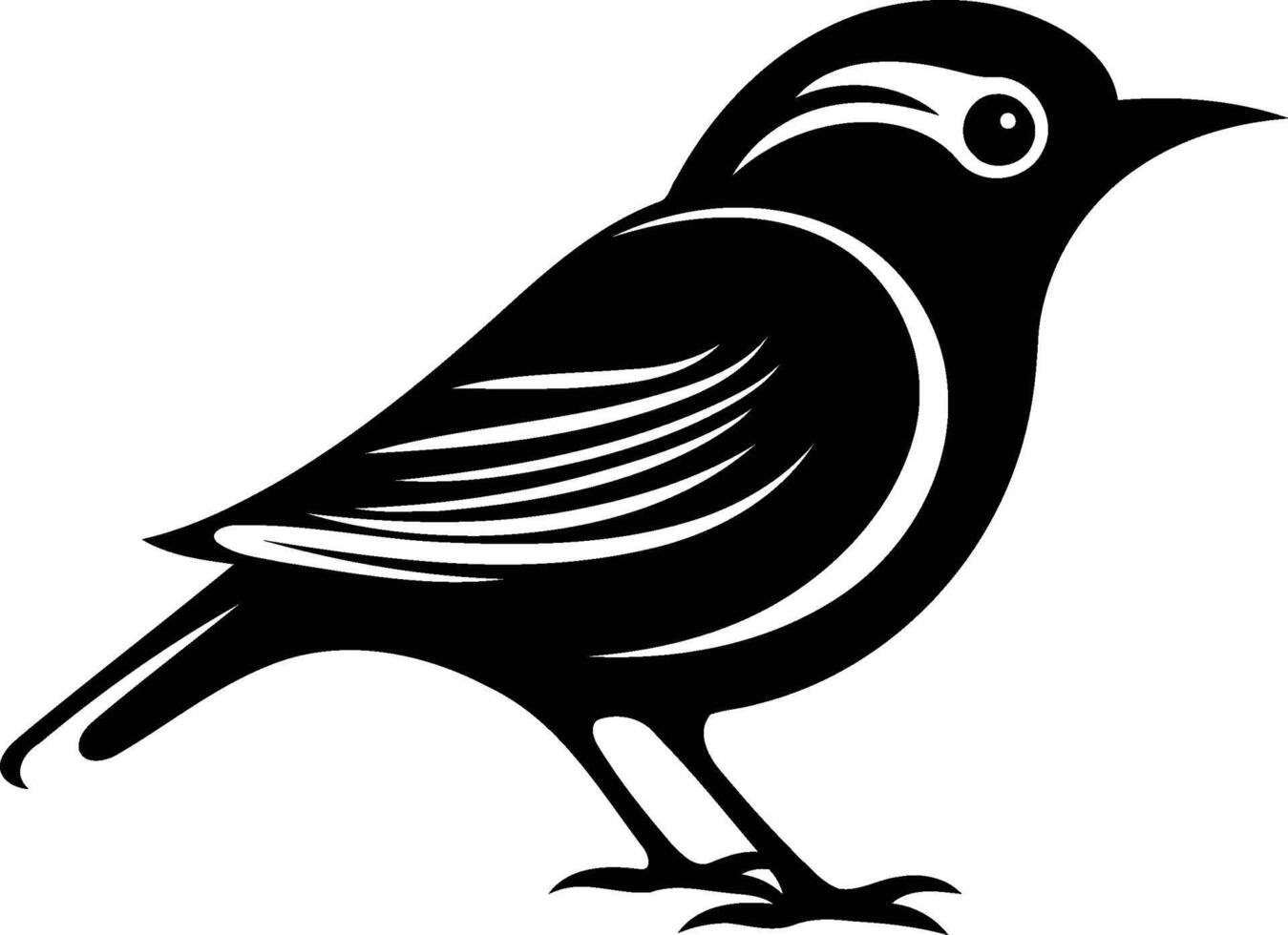A black and white bird silhouette on a white background vector