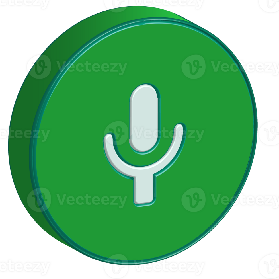 Modern 3D Green Icon Messenger Interface Illustration. Button png