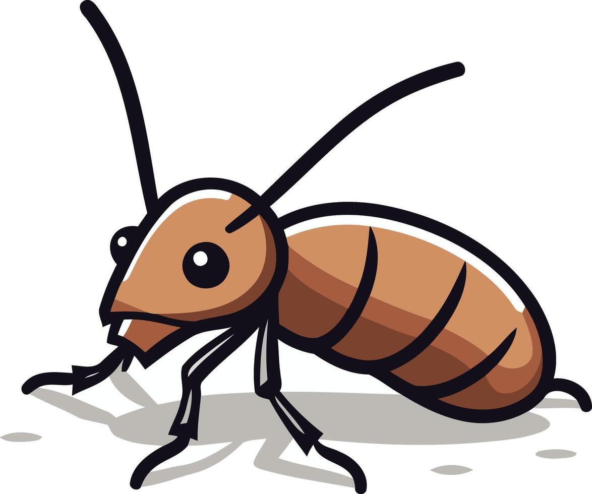 An insect with a long tail and a big head vector