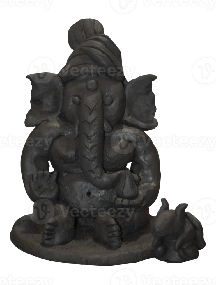 Ganesha Idol Made from Clay hand made - transperent background png