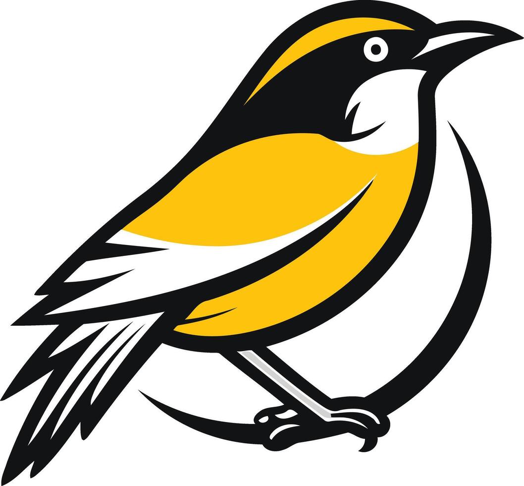 A yellow and black bird with a black beak vector