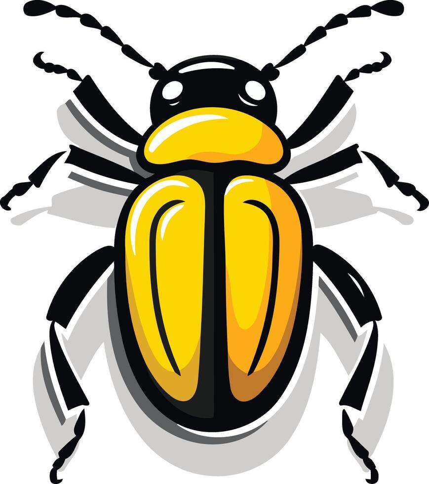 A cartoon bug with black and yellow stripes vector