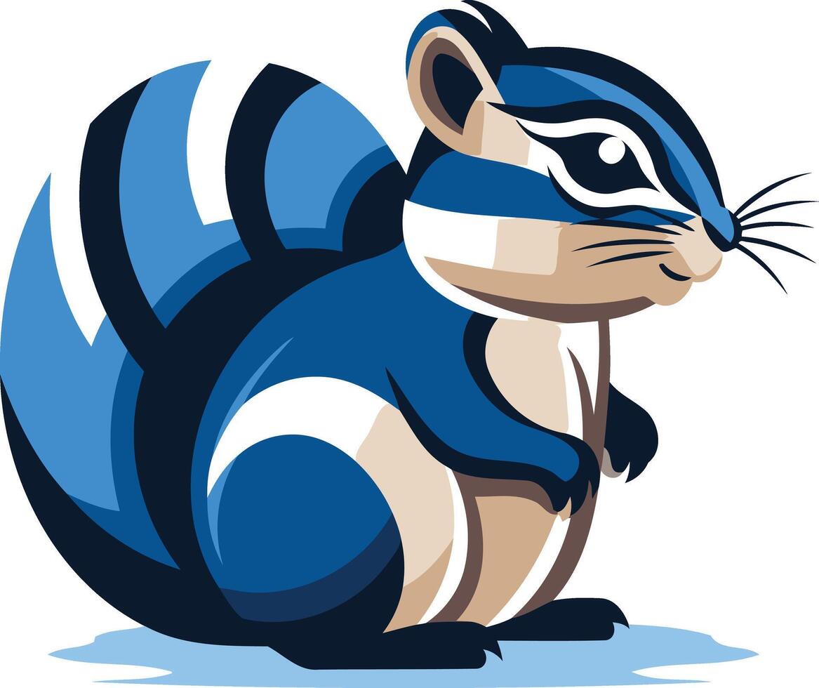A cartoon blue and white squirrel vector
