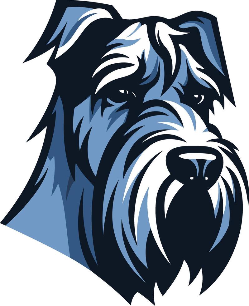 A schnauzer dog head on a white background vector